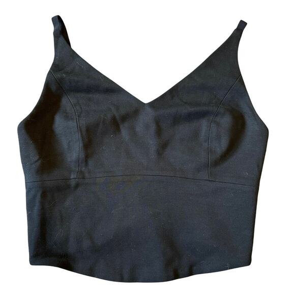 Women’s CAbi Tailored Ponte Bustier Cropped Black Corset Tank Top #5332 Sz Small - Picture 1 of 5